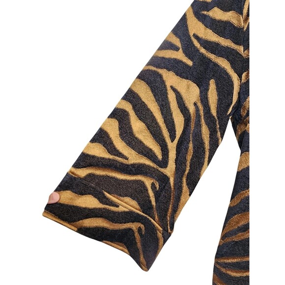 Painted Pony Vintage Tiger Print Size M Tapestry-Feel 3 Button Jacket - Picture 2 of 8